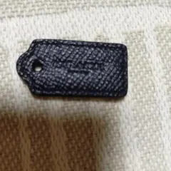 ブラックレザータグ型キーホルダー