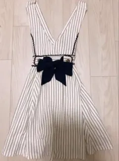 axes femme / ストライプ柄カットジャンドレ ジャンパースカート