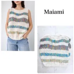 Maiami✨シルク混　マイアミ サマーニット　ベスト　美品　ノースリーブ
