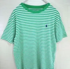 ポロラルフローレン　Tシャツ　刺繍ロゴ ボーダー　M相当