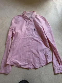 Abercrombie & Fitch 長袖シャツ ストライプ ピンク L