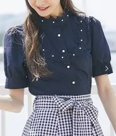 tocco closet トッコクローゼット ブラウス　ネイビー