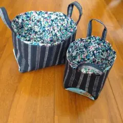 花柄収納小物入れ2個セット