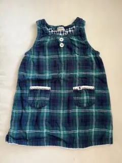 ミキハウス　miki house チェック ワンピース　ジャンパースカート　90