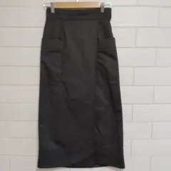 ​【美品】テチチ ラップライクタイトスカート S チャコールグレー ウエストゴムのサムネイル