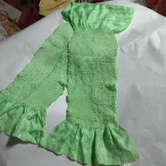 ライトグリーン 系絞り柄帯揚げ