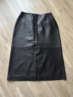 JIL SANDER レザースカート XS 裏地シルクのサムネイル