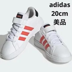 SALE 再値下げ adidas スニーカー　20cm 靴　黒　白　赤　キッズ
