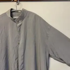 古着　ストライプ　長袖シャツ　グレー