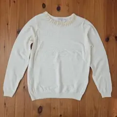 earth music&ecology アイボリー M ニット パール付 アース