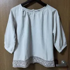 レース裾 五分袖チュニック 《しまむら》Mサイズ SEASON REASON