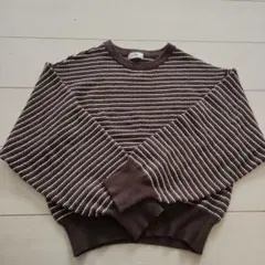 ストライプニットセーター 茶色と白