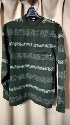 超レア OLD STUSSY 黒タグ初期 80s ジャガード ロング Tシャツ