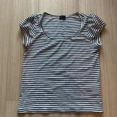 QUEENS COURT 半袖 ボーダー Tシャツ シルバーラメ入りのサムネイル