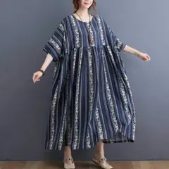 大きいサイズ レディース シャツワンピース 花柄 ロングワンピース 五分袖