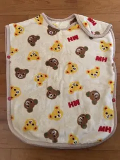ミキハウス　スリーパー　ベビーポンチョ クマ柄 フリース