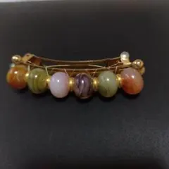 天然石ビーズデザインヘアピン 約10cm