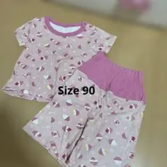 かき氷柄 ベビーパジャマ 90cm ピンク ガーゼ素材のサムネイル
