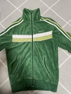 adidas アディダス ベロア トラックジャケット ジャージ グリーン M