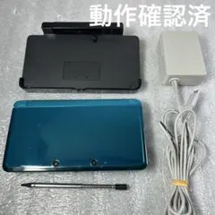 【動作品】ニンテンドー3DS 本体アクアブルー　充電器セット 動作確認済