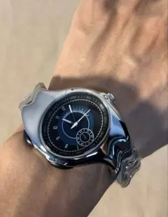 DENVOSI 腕時計 シルバーカラー 流線型 Y2K