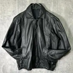 本革 レザージャケット オールブラック 黒 ヴィンテージ 肩パッドなし