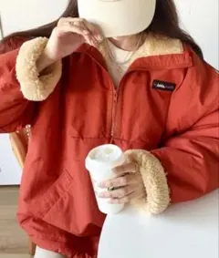 Java リバーシブル ハーフジップ ナイロン ボア ブルゾン