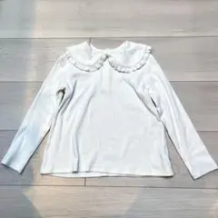 UNIQLO キッズ 丸襟トップス セレモニー 110 ホワイト 重ね着