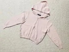 【美品・値下げ】クイーンズコート　 フード付きピンクジップアップセーター