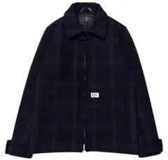 WTAPS ウール メルトン チェック ジップジャケット ネイビー S aw10のサムネイル
