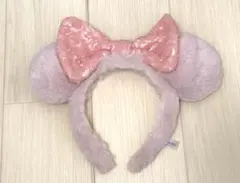 カチューシャ ディズニー ファー ピンク スパンコールリボン もふもふ