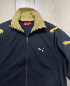 プーマ PUMA ☆トラックジャケット 刺繍ロゴ ハイネック ジャージ ブラック