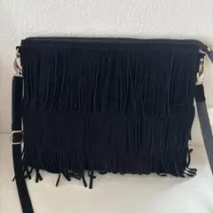 INGNIイング2way フリンジ バッグ 黒