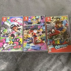 ゲームソフト 3点セット マリオカート8DX スーパーマリオオデッセイ スプラ2
