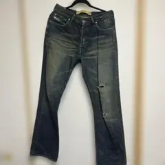 【希少/イタリア製】00s ディーゼル KRATT 麻混 渋色デニム W30