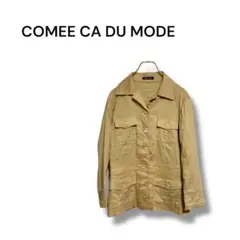 【コムサデモード】シャツジャケット　ベージュ　麻　13 シンプル　大人カジュアル