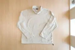 UNIQLO フリース プルオーバー エクリュ L ドローコード付 ポケット付き