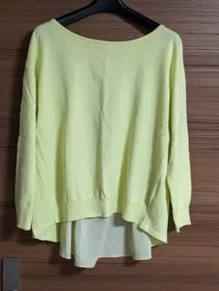 GALLARDAGALANTE 薄い黄緑色 レイヤードニット
