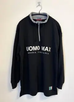 ハーフジップトレーナーメンズ　サイズL ブラック　古着