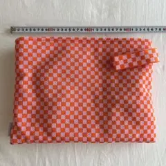 MyLittleBox チェッカー柄 クラッチバッグ オレンジ ピンクのサムネイル