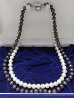 淡水パール 黒真珠 本真珠 ネックレス2本