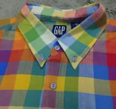 90s　オールドギャップ　長袖シャツ　カラフル　ネルシャツ　チェックシャツ