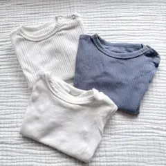ベビー ロンパース 肌着 リブ素材 3枚セット