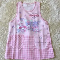 美品 保育士さん エプロン マイメロ クロミ マイスウィートピアノ バク ピンク
