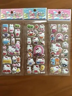 【新品】サンリオ ハローキティ ぷくぷくシール 平成 レトロ 3枚セット②
