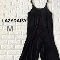 LAZYDAISY♪黒　スエード風　キャミ　オールインワン　サロペット　M