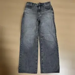 UNIQLOグレーワイドストレートレディースジーンズ