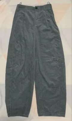 新品未使用 GU バレルレッグコーデュロイパンツ ブルー S ジーユー