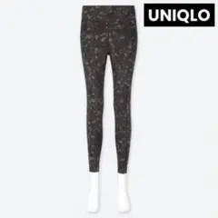 【美品】UNIQLO エアリズムプリントレギンス ブラック Sサイズ
