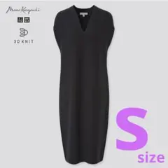 UNIQLO 3Dニットコクーンワンピース ノースリーブ ブラック S